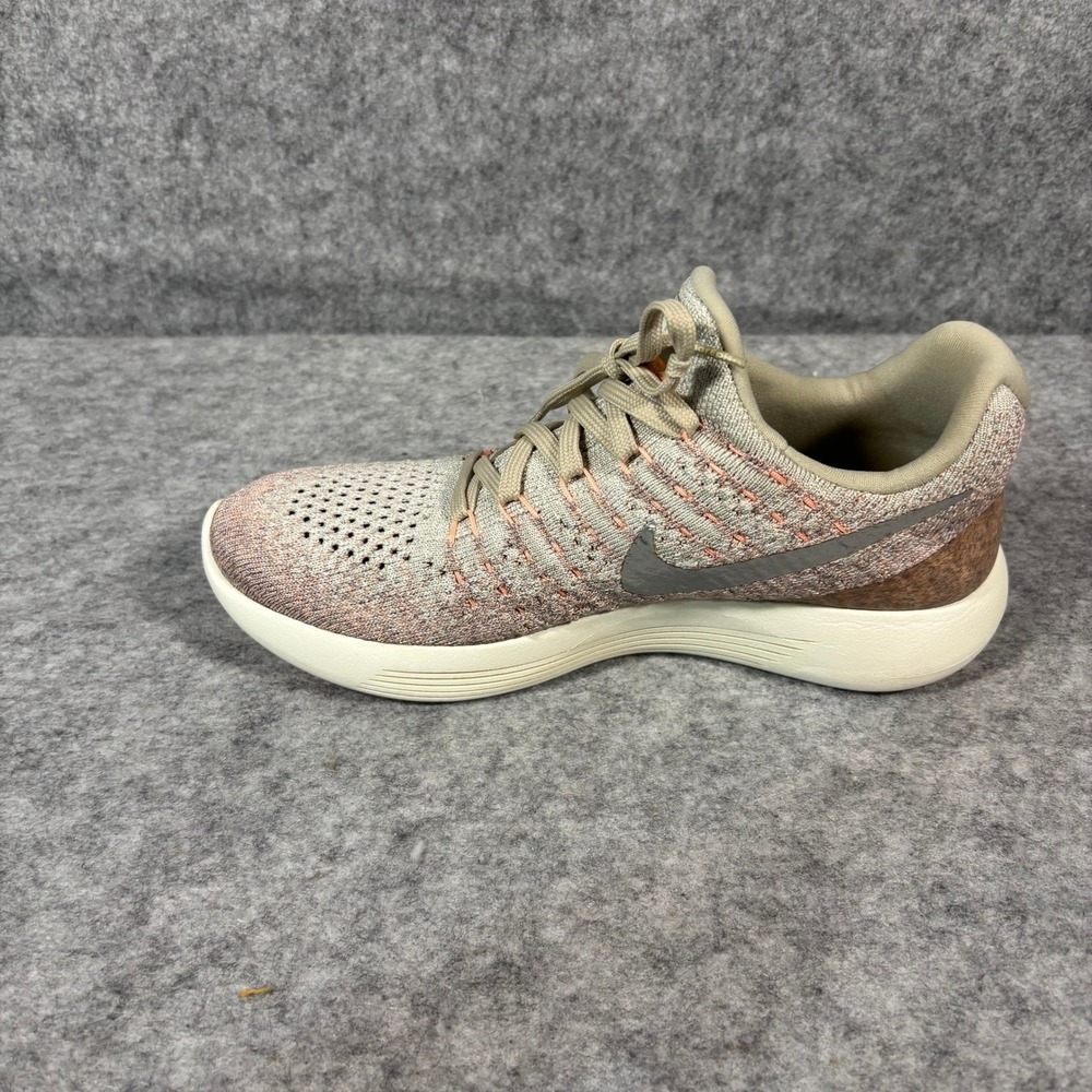 Nike LunarEpic Flyknit 2 Women's Running Shoes Sz 6 Light Tan Pink - Picture 4 of 10